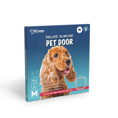 Aussie Pet Doors APD – Medium Clear Deluxe Slimline Pet Door – Glass Fitting