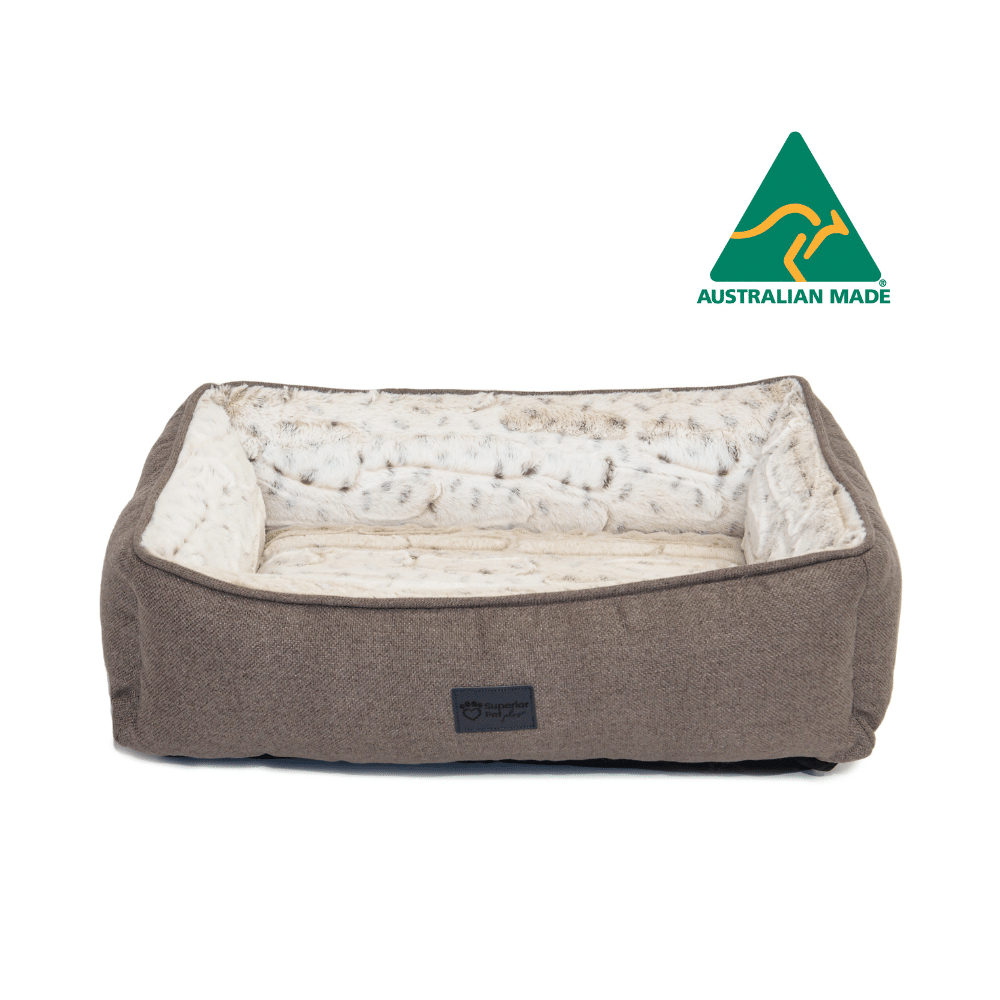 Superior Pet Goods Dog Lounger Light Brindle Faux Fur