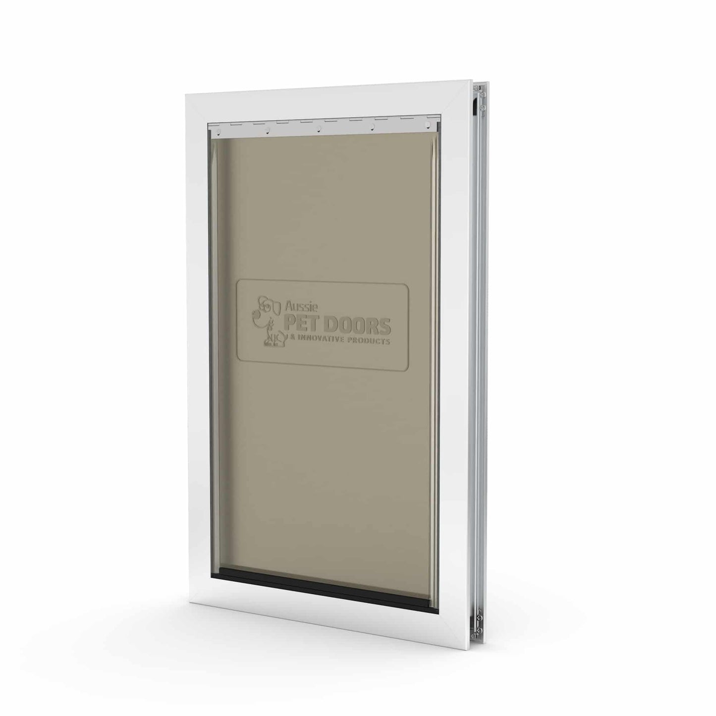 Aussie Pet Doors APD – DUAL FLAP Extra Large Premium Aluminium Framed Door – Soft Flap, Suits Glass, Timber Door, Security Screen &amp; Wall Mount!