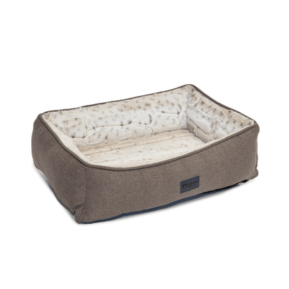 Superior Pet Goods Dog Lounger Light Brindle Faux Fur