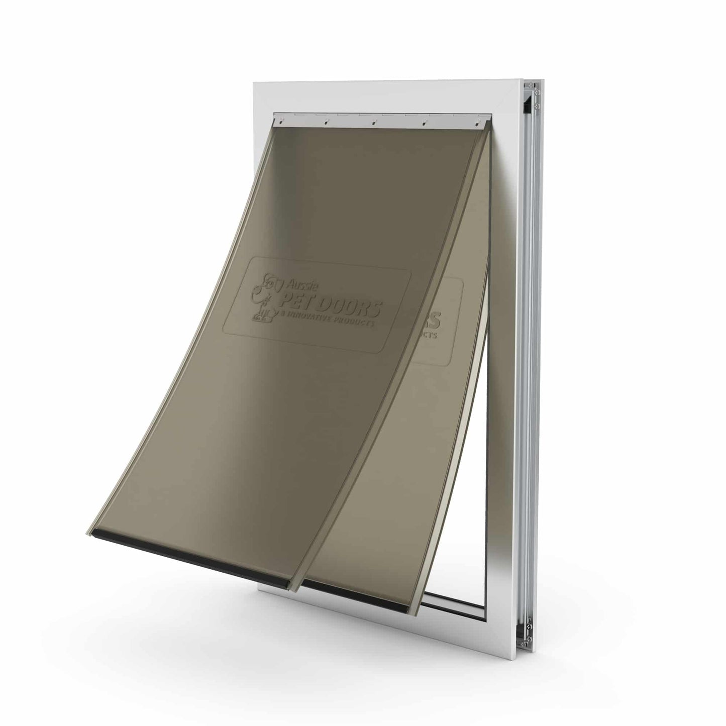 Aussie Pet Doors APD – DUAL FLAP Extra Large Premium Aluminium Framed Door – Soft Flap, Suits Glass, Timber Door, Security Screen &amp; Wall Mount!