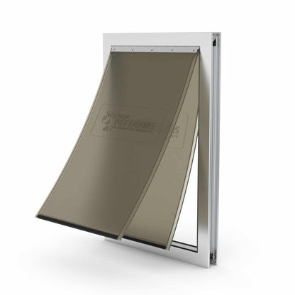 Aussie Pet Doors APD – DUAL FLAP Extra Large Premium Aluminium Framed Door – Soft Flap, Suits Glass, Timber Door, Security Screen &amp; Wall Mount!