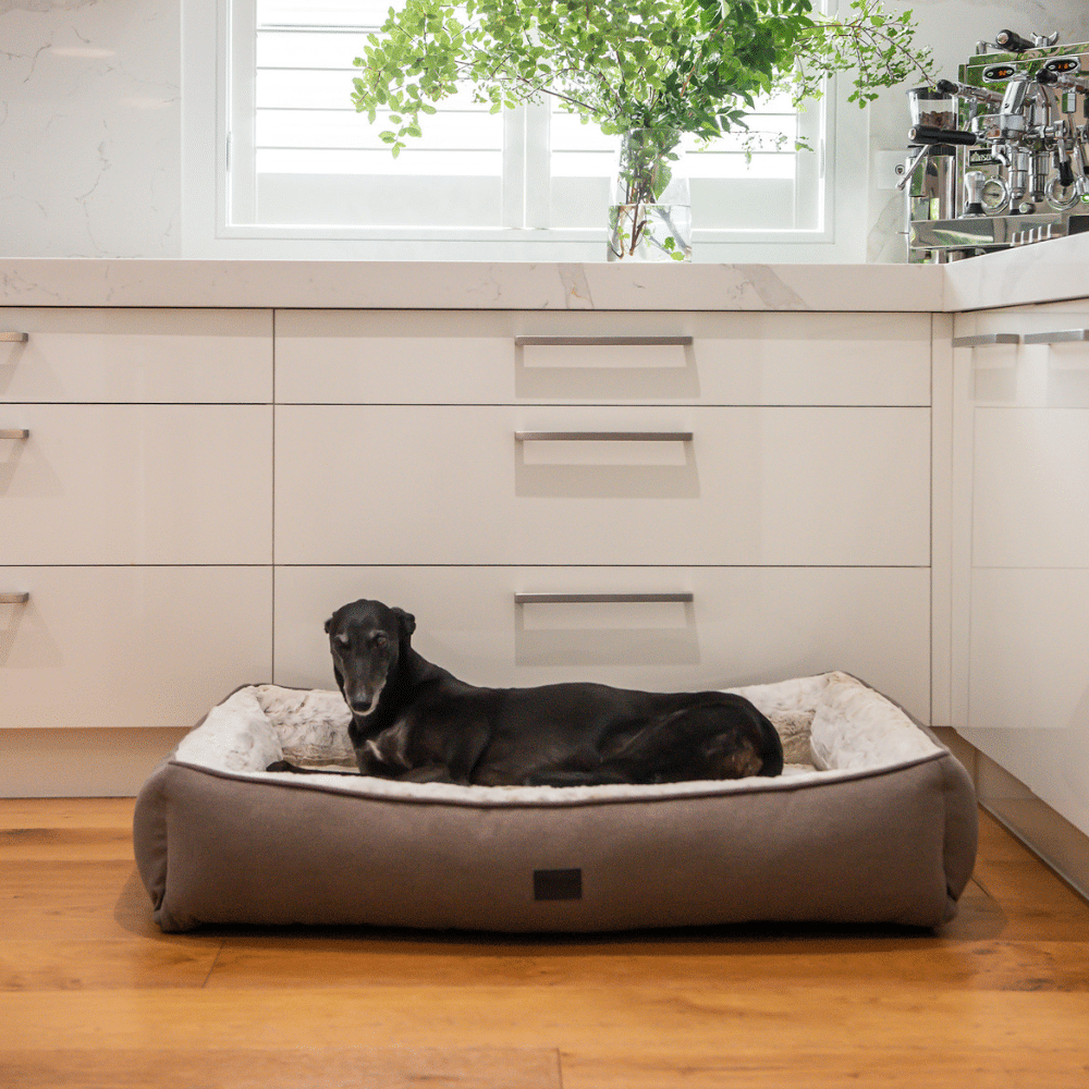 Superior Pet Goods Ortho Dog Lounger Light Brindle Faux Fur