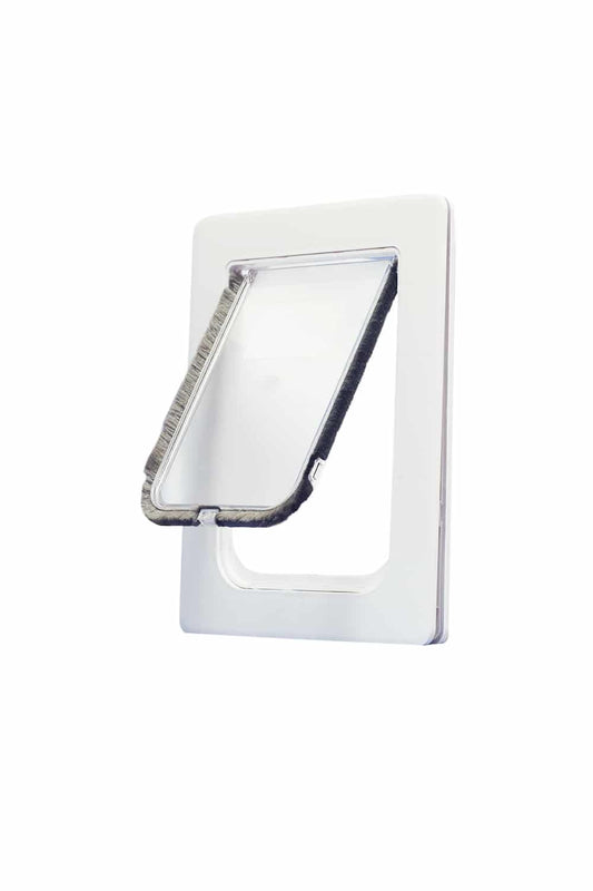Aussie Pet Doors APD Small Rectangle Cat &amp; Dog Door For Glass, Screen and Timber Door Installation - White