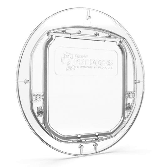 Aussie Pet Doors APD – Medium Clear Deluxe Slimline Pet Door – Glass Fitting