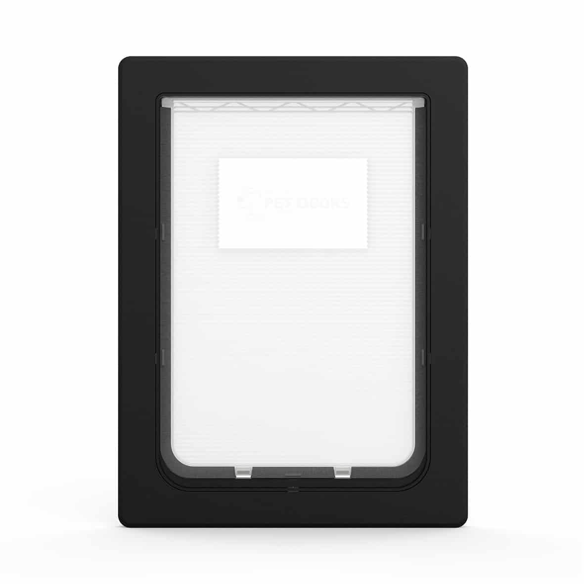 Aussie Pet Doors APD Large Rectangle Dog Door For Glass, Screen and Timber Doors – Black