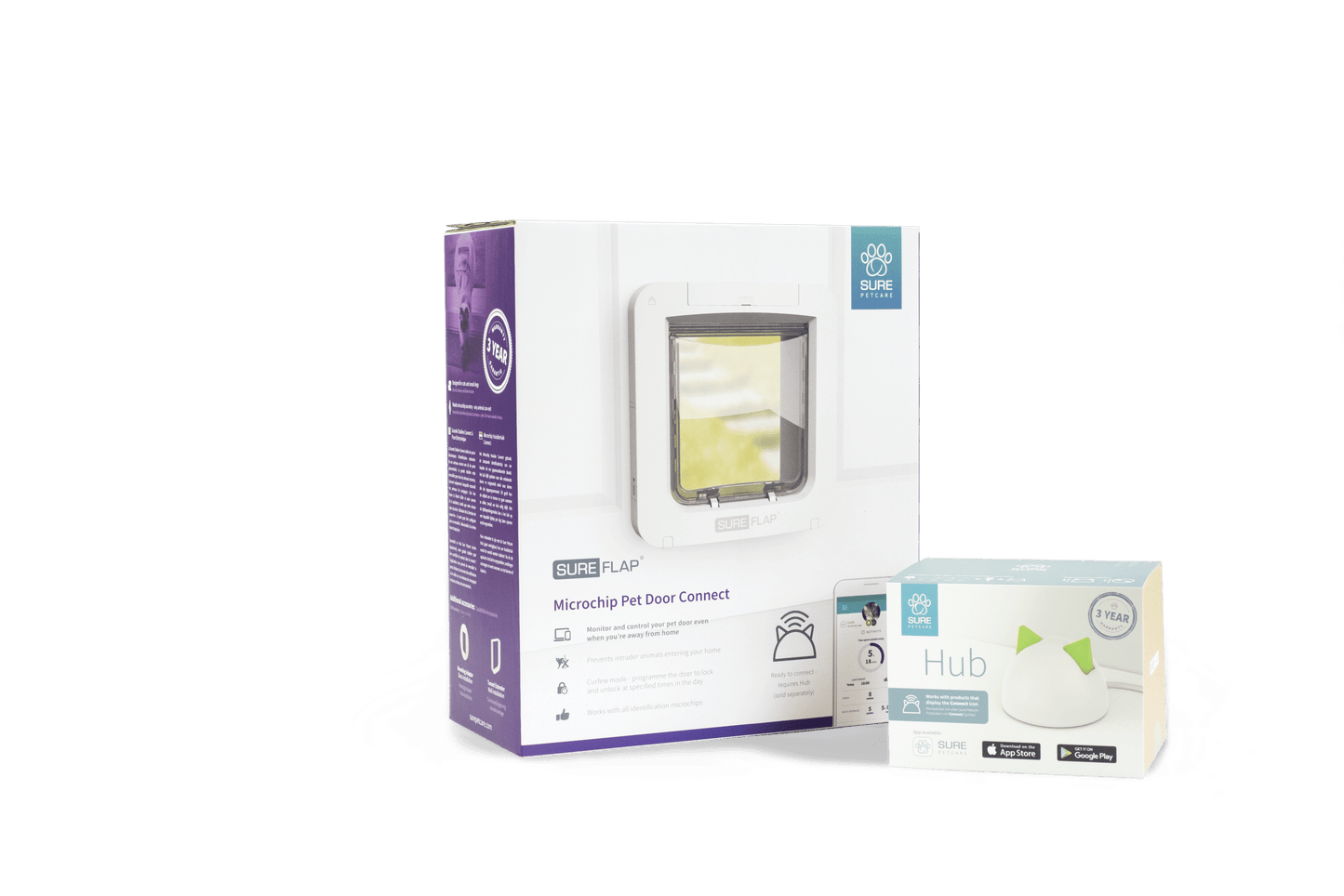 SureFlap Microchip Pet Door Connect + Hub SET -  App Controlled Microchip Technology