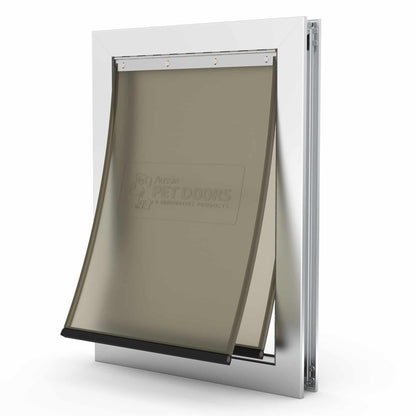 Aussie Pet Doors APD – DUAL FLAP Large Premium Aluminium Framed Door – Soft Flap, Suits Glass, Timber Door, Security Screen &amp; Wall Mount!