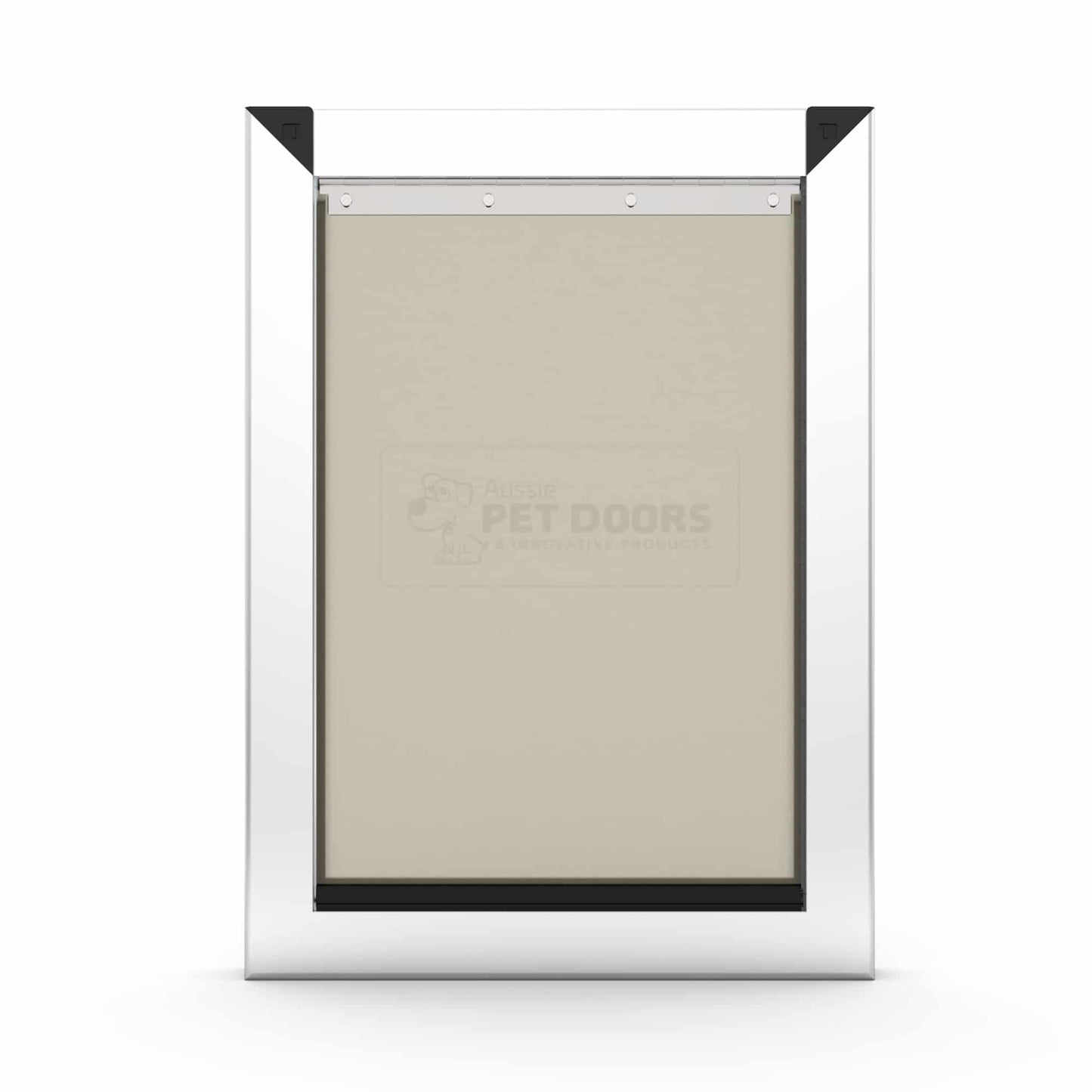 Aussie Pet Doors APD – DUAL FLAP Large Premium Aluminium Framed Door – Soft Flap, Suits Glass, Timber Door, Security Screen &amp; Wall Mount!