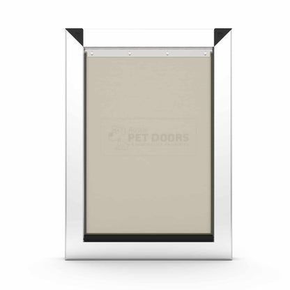 Aussie Pet Doors APD – DUAL FLAP Large Premium Aluminium Framed Door – Soft Flap, Suits Glass, Timber Door, Security Screen &amp; Wall Mount!
