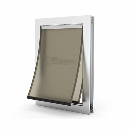 Aussie Pet Doors APD – DUAL FLAP Medium Premium Aluminium Framed Door – Soft Flap, Suits Glass, Timber Door, Security Screen &amp; Wall Mount!