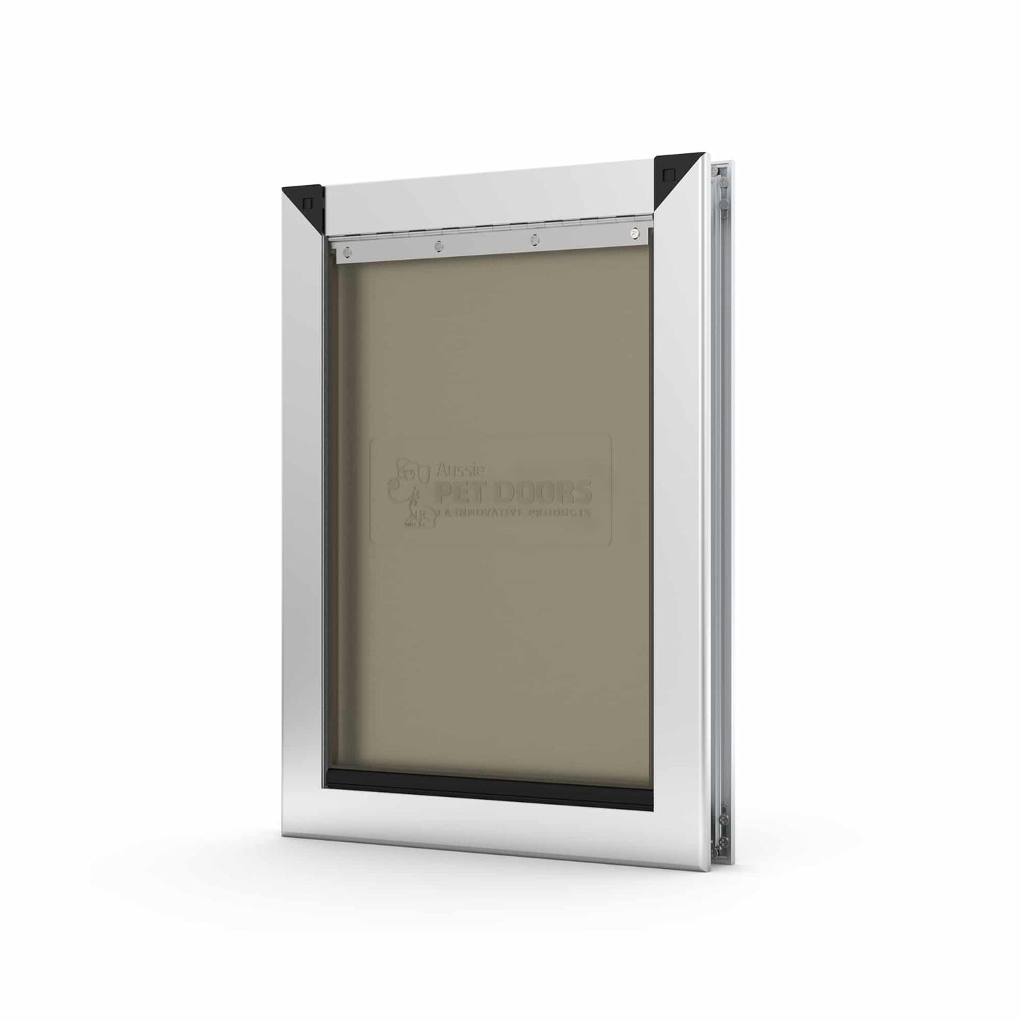 Aussie Pet Doors APD – DUAL FLAP Medium Premium Aluminium Framed Door – Soft Flap, Suits Glass, Timber Door, Security Screen &amp; Wall Mount!