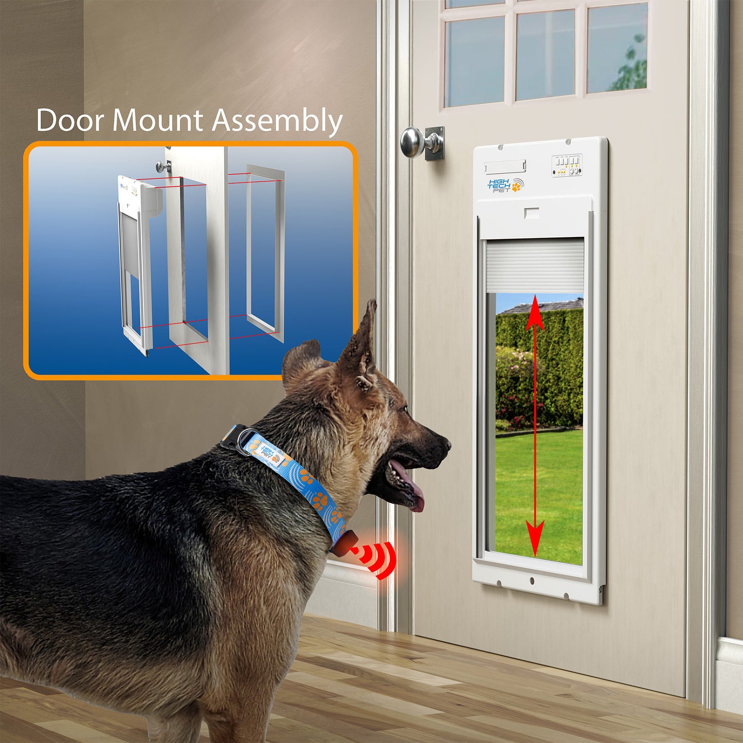 High Tech Roll Up Automated Pet Door – Extra Large WiFi Control