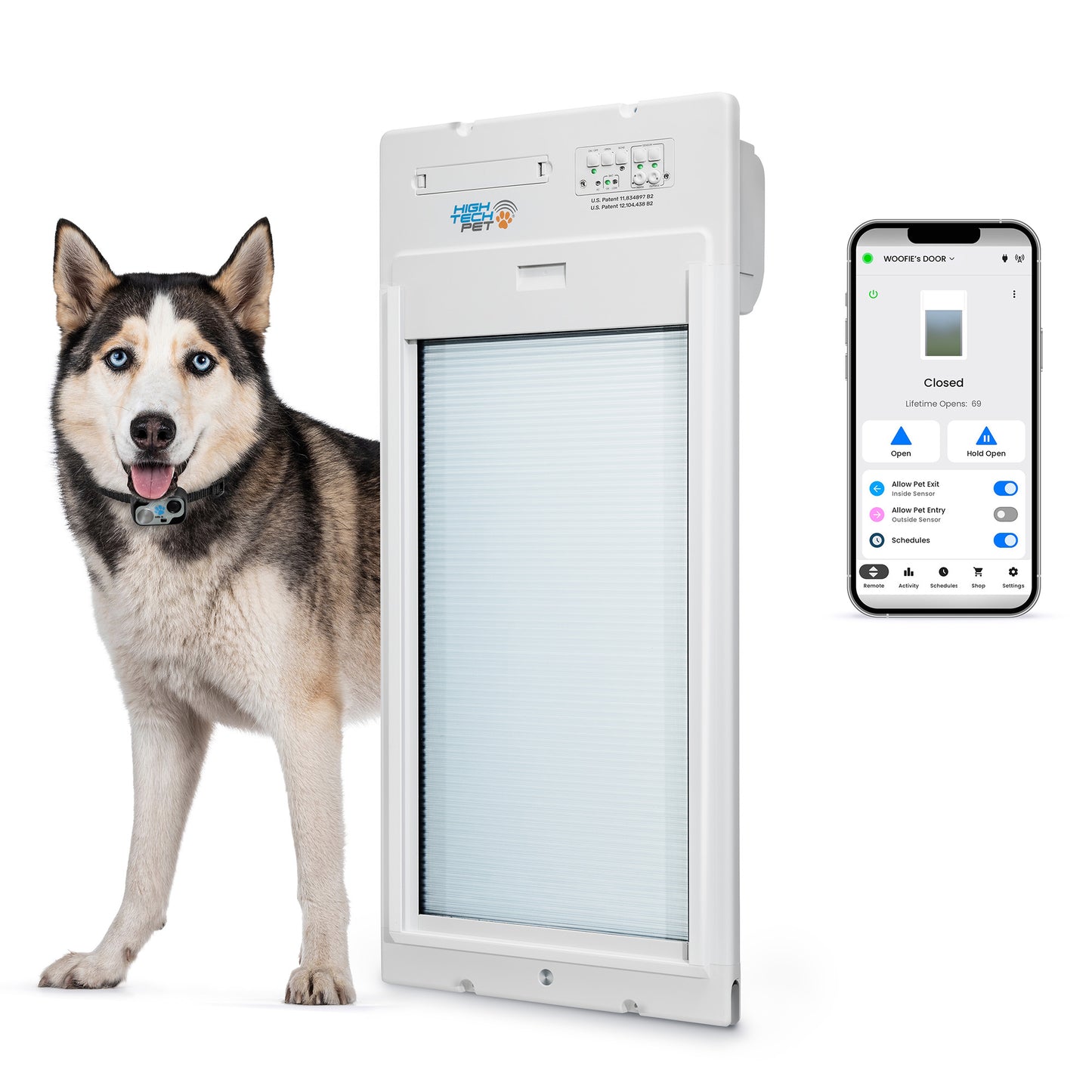 High Tech Roll Up Automated Pet Door - Large WiFi Control