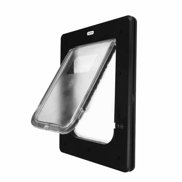 Aussie Pet Doors APD Small Rectangle Cat and Dog Door To Suit Glass, Screen and Timber Door Installation - Black