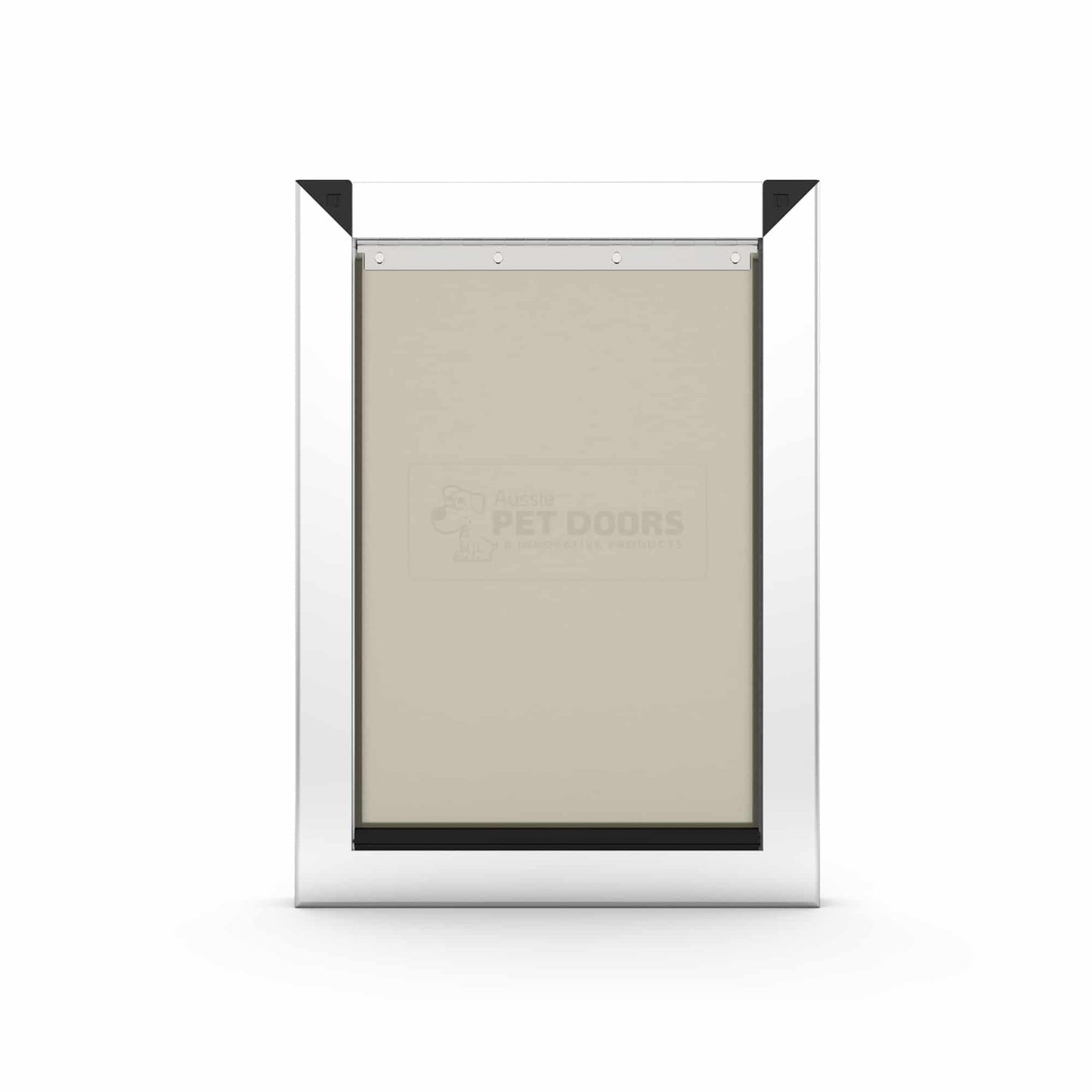 Aussie Pet Doors APD – DUAL FLAP Medium Premium Aluminium Framed Door – Soft Flap, Suits Glass, Timber Door, Security Screen &amp; Wall Mount!