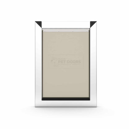 Aussie Pet Doors APD – DUAL FLAP Medium Premium Aluminium Framed Door – Soft Flap, Suits Glass, Timber Door, Security Screen &amp; Wall Mount!