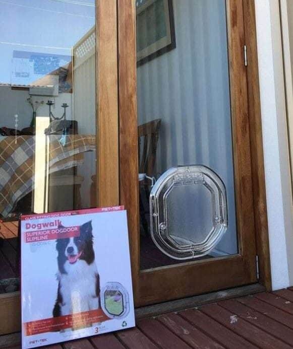 Pet-Tek DogWalk Medium Dog Door Glass Fitting Slimline Clear
